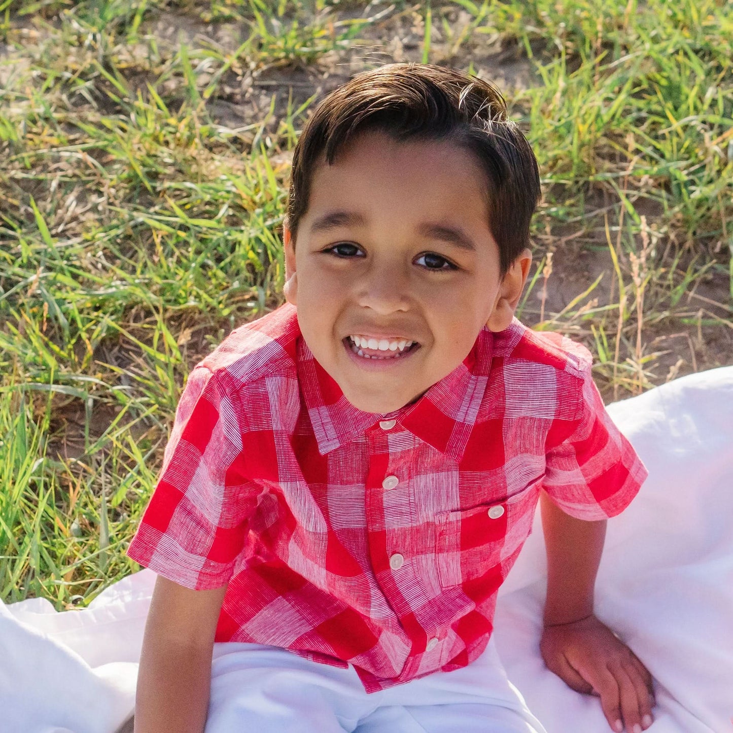 Linen Short Sleeve Button Down Shirt - Baby