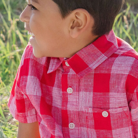 Linen Short Sleeve Button Down Shirt - Baby
