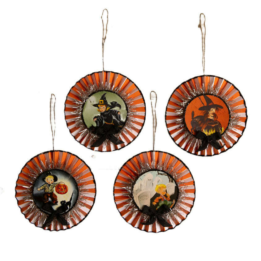 Retro Halloween Rosettes Set of 4 by Bethany Lowe Designs