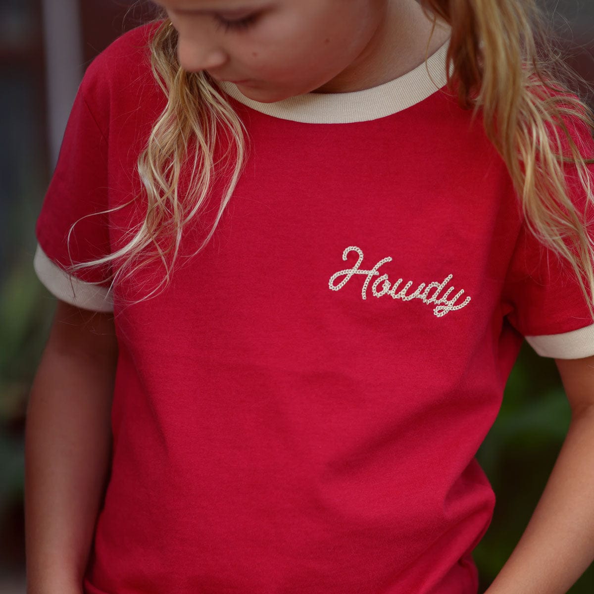 Howdy Vintage Ringer | Red (Youth)