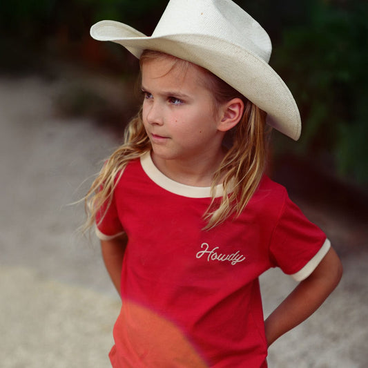 Howdy Vintage Ringer | Red (Youth)