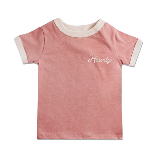 Howdy Vintage Ringer | Pink (Youth)