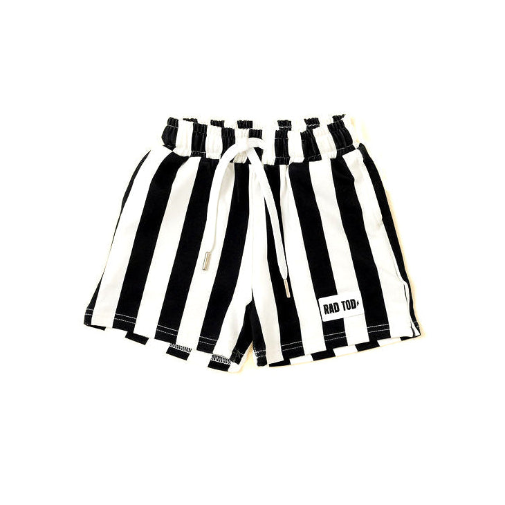 RIVIERA STRIPE SHORTS - BLACK