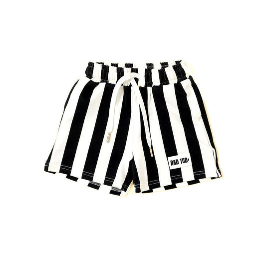 RIVIERA STRIPE SHORTS - BLACK