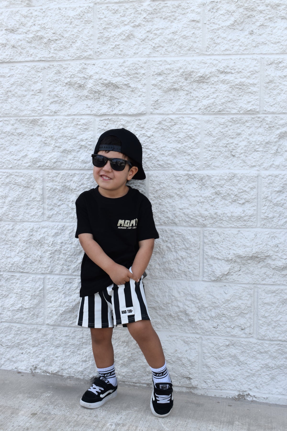 RIVIERA STRIPE SHORTS - BLACK
