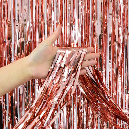 Rose Gold Fringe Curtain
