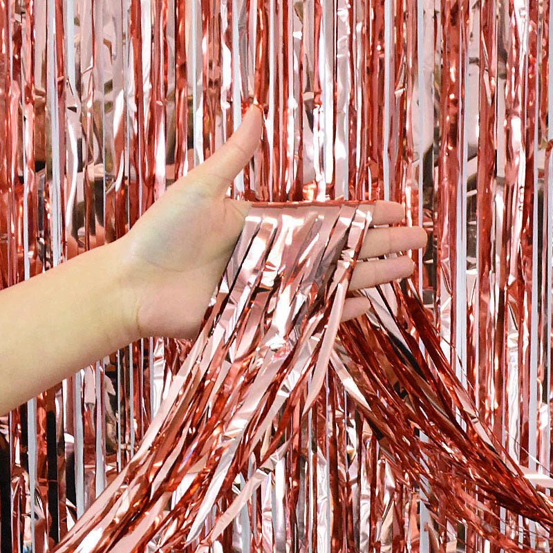 Rose Gold Fringe Curtain