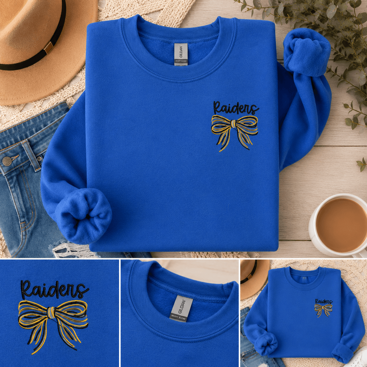 Custom Embroidered School Spirit Shirt with Bow