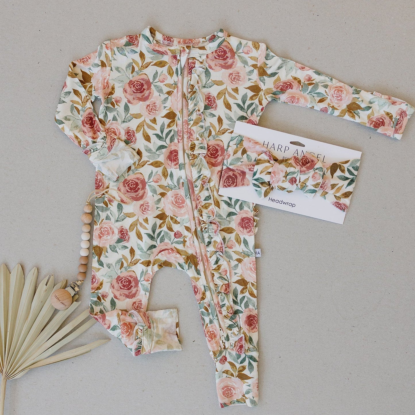 Ruffle Zipper One Piece - Dusty Pink Floral