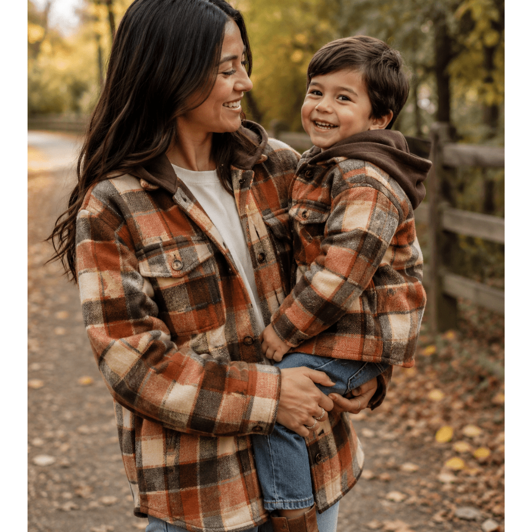 Brown & Rust Plaid Flannel - Child