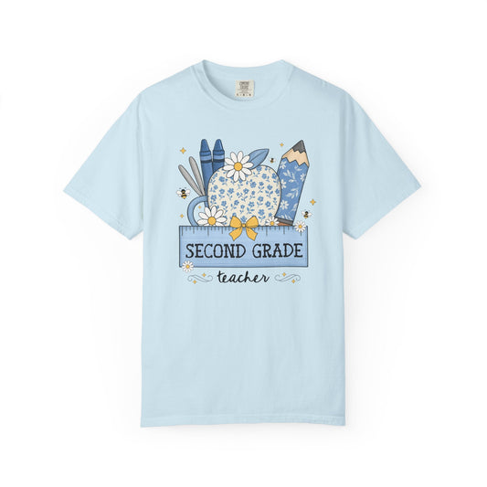 Second Grade Teacher Flower Tee