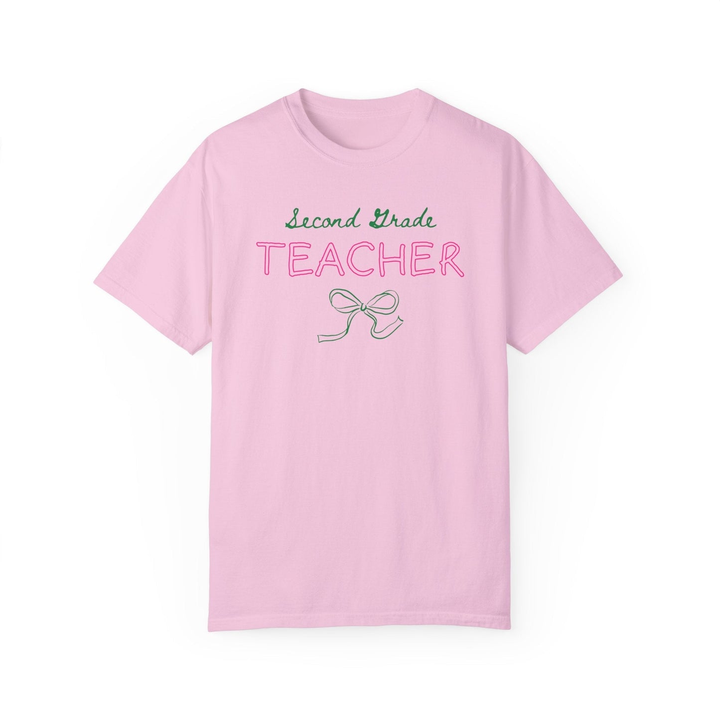 Second Grade Teacher Tee Shirt with Bow