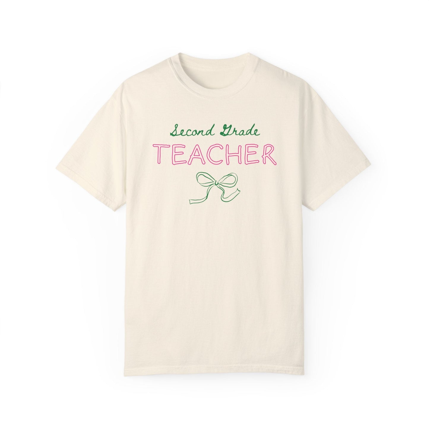 Second Grade Teacher Tee Shirt with Bow