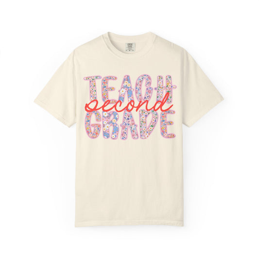 Floral Second Grade Teacher T-Shirt