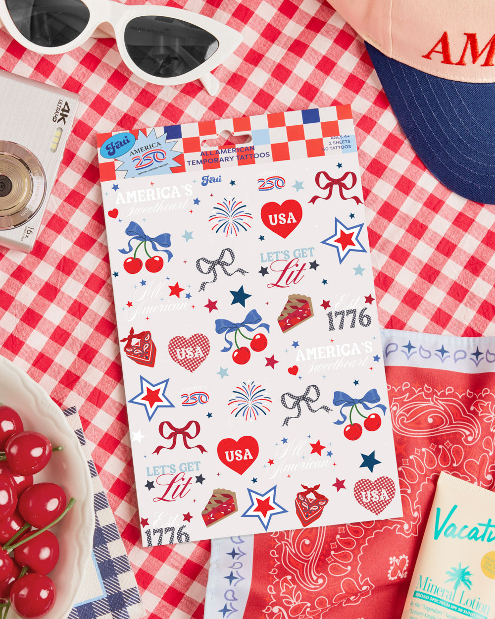 America 250 Tattoos - 60 temporary tattoos