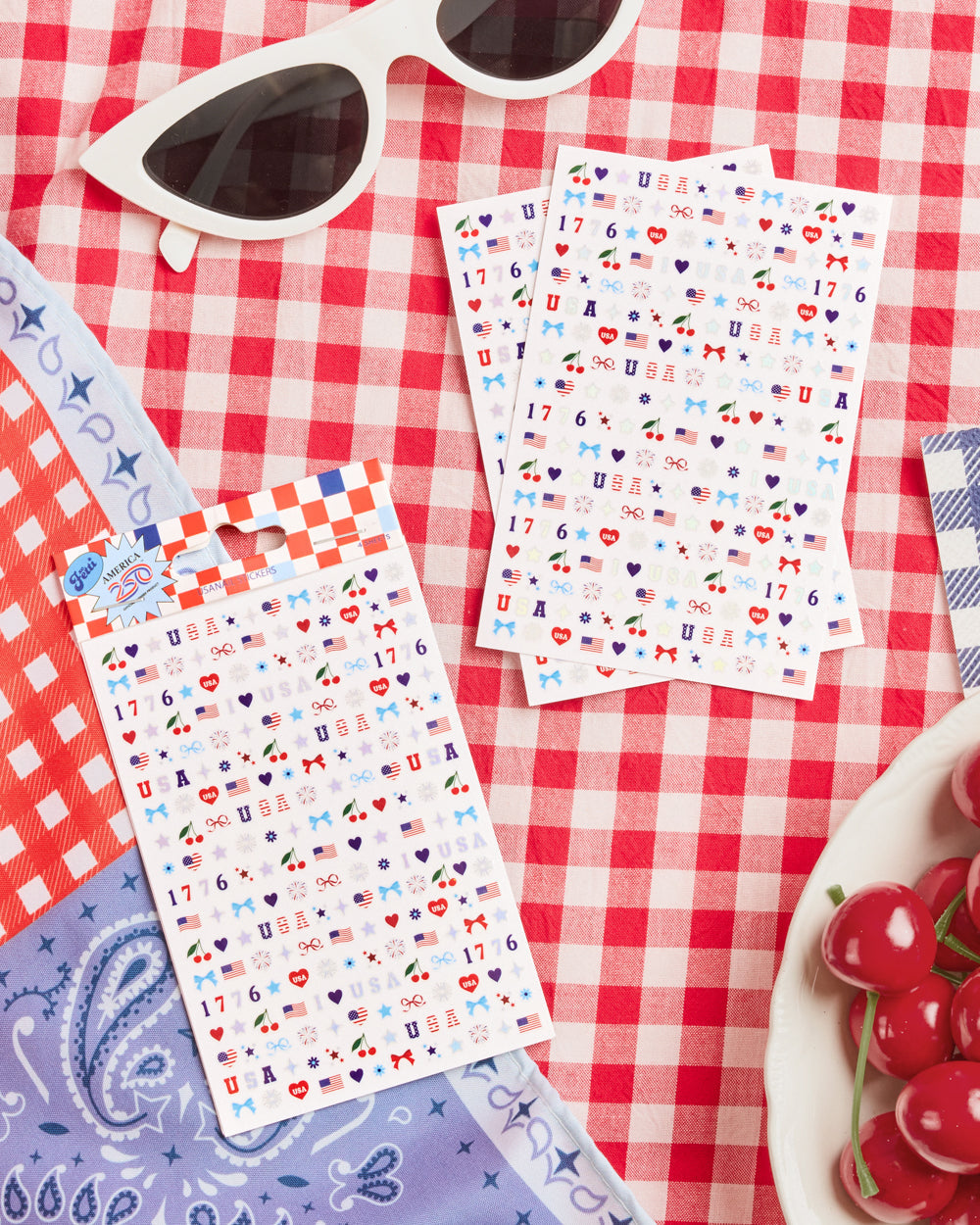 America 250 Nail Stickers - 250 nail stickers