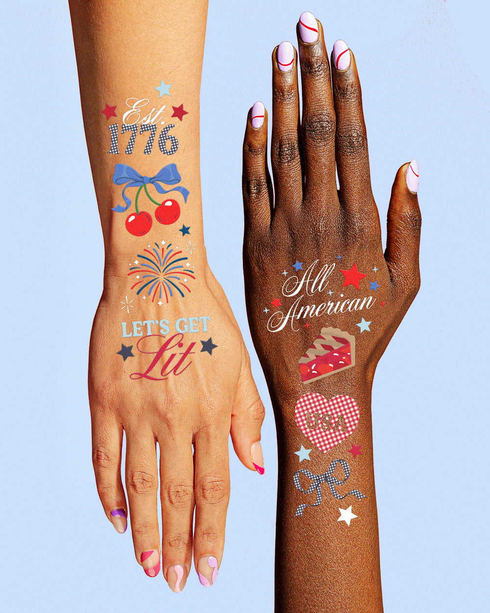 America 250 Tattoos - 60 temporary tattoos