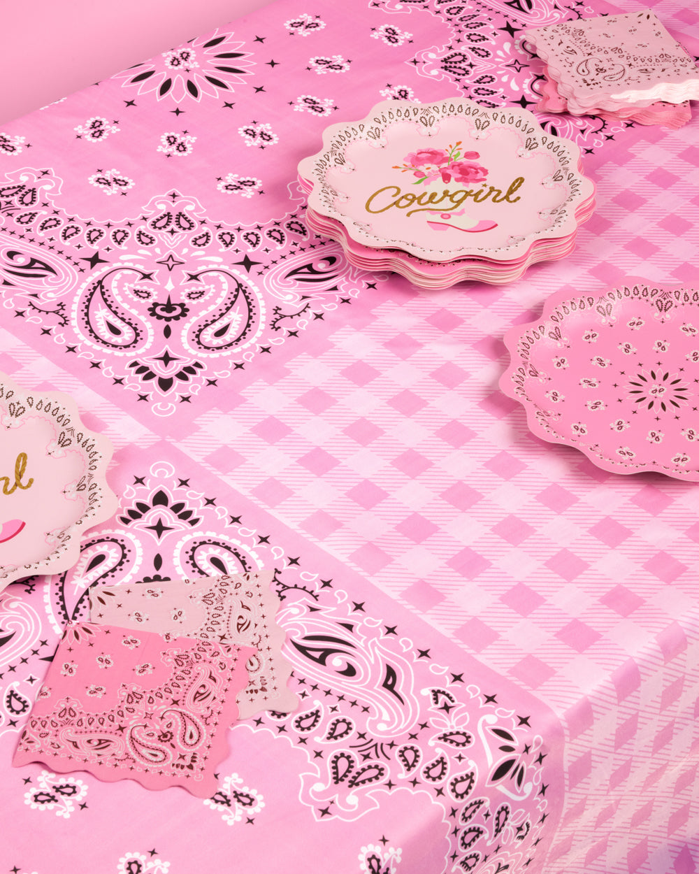 Cowgirl Tablecloth - washable tablecloth