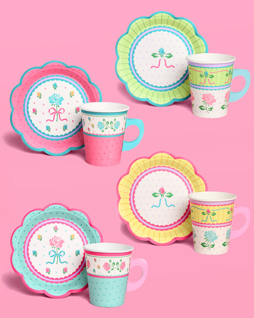 Tea Party Cups + Saucers - 32 pc drinkware set