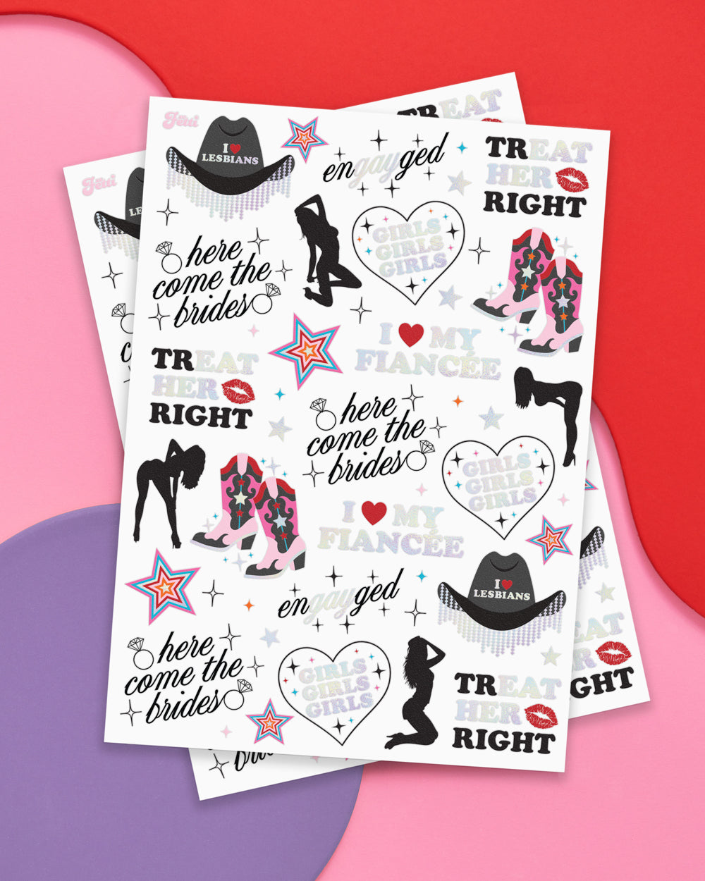 Bride Pride Tats - 54 foil temporary tattoos