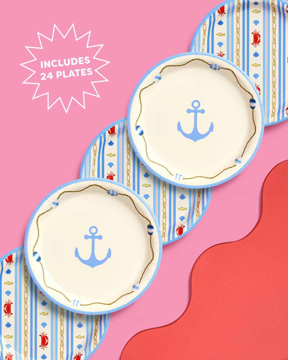 Nautical Plates - 24 paper plates
