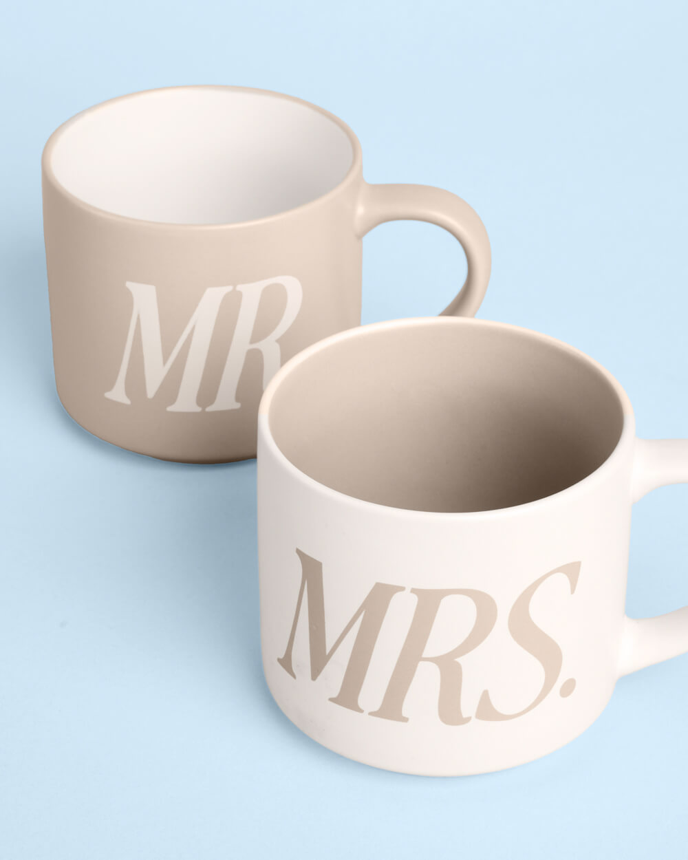 Mr + Mrs Mugs - Set of Ceramic Mugs