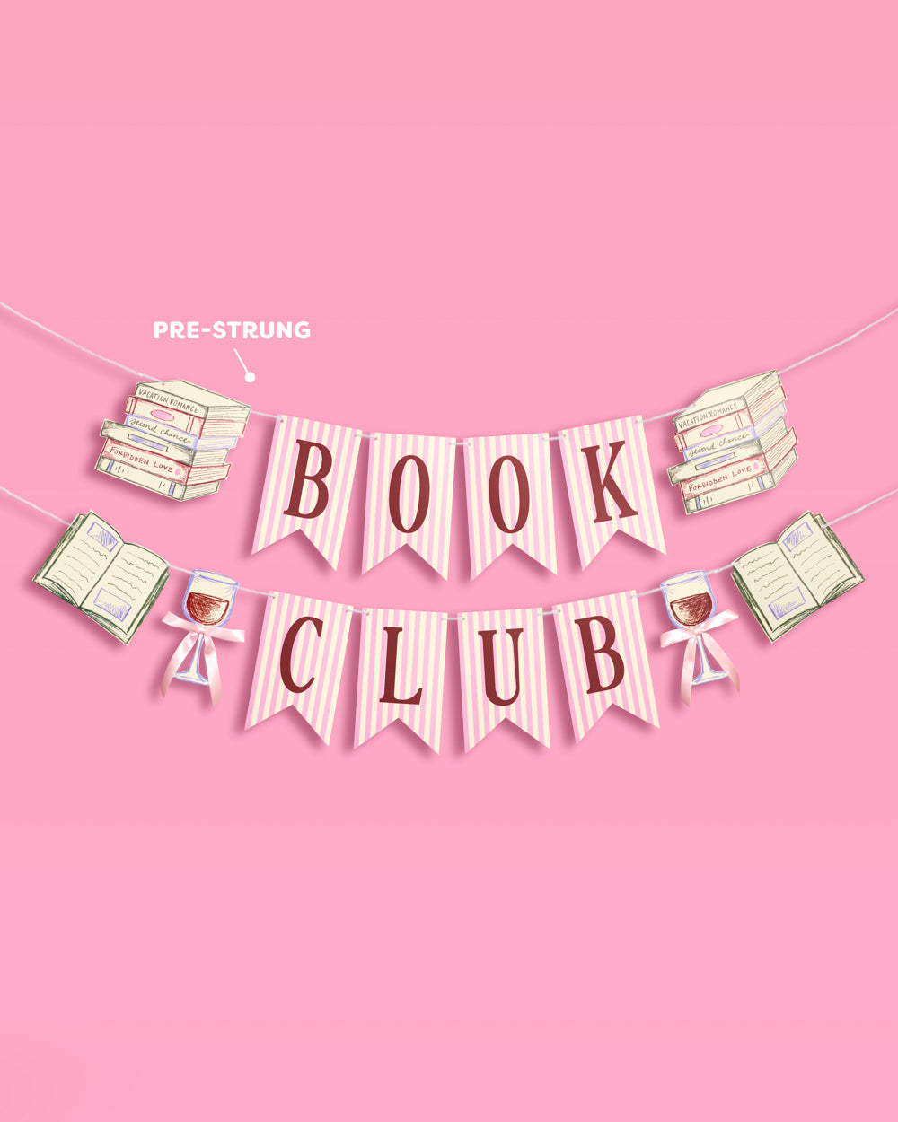 Book Club Banner - pink printed banner