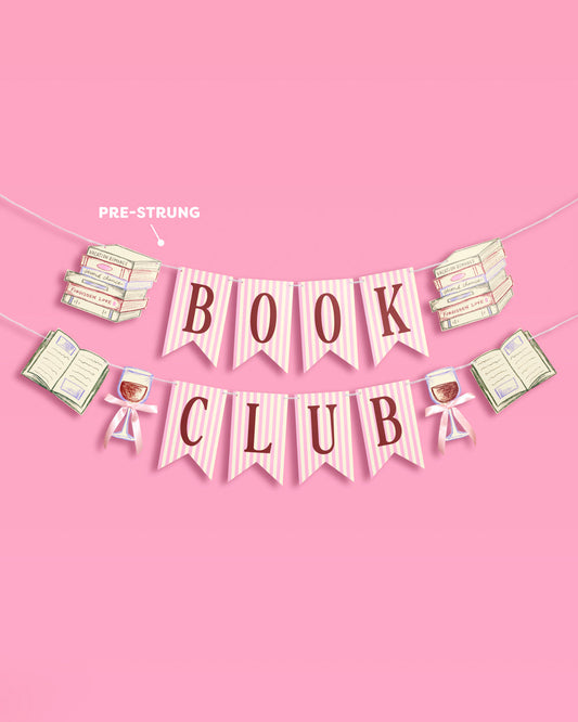 Book Club Banner - pink printed banner
