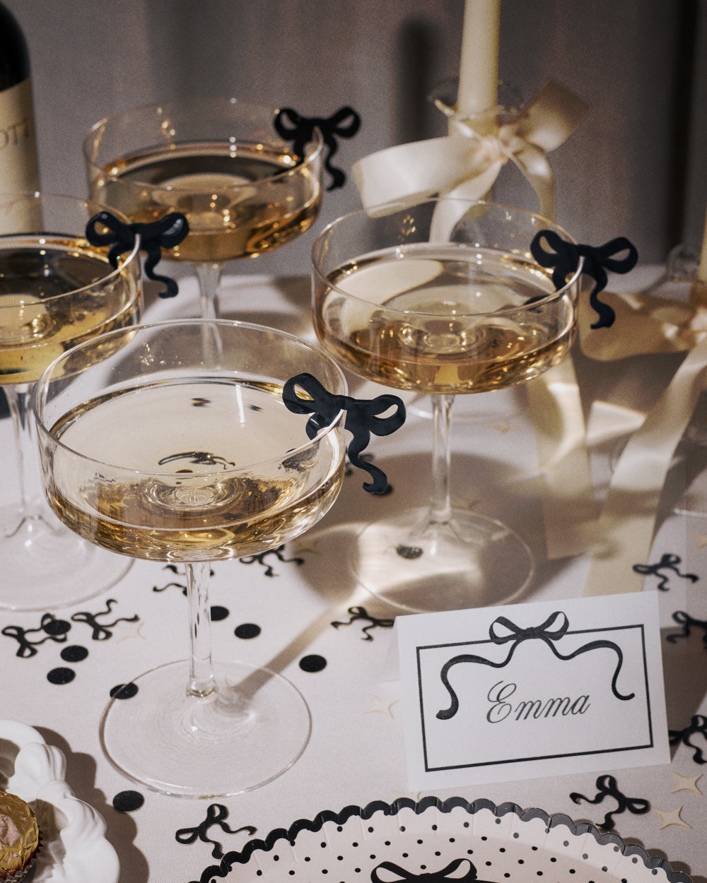 Little Black Bow Drink Markers - 8 drink markers