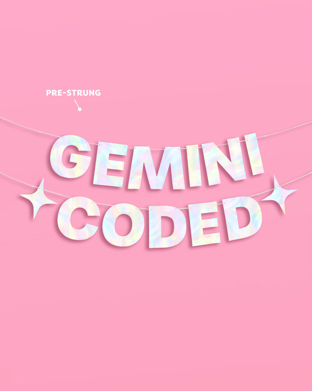 Gemini Coded Banner - iridescent foil banner