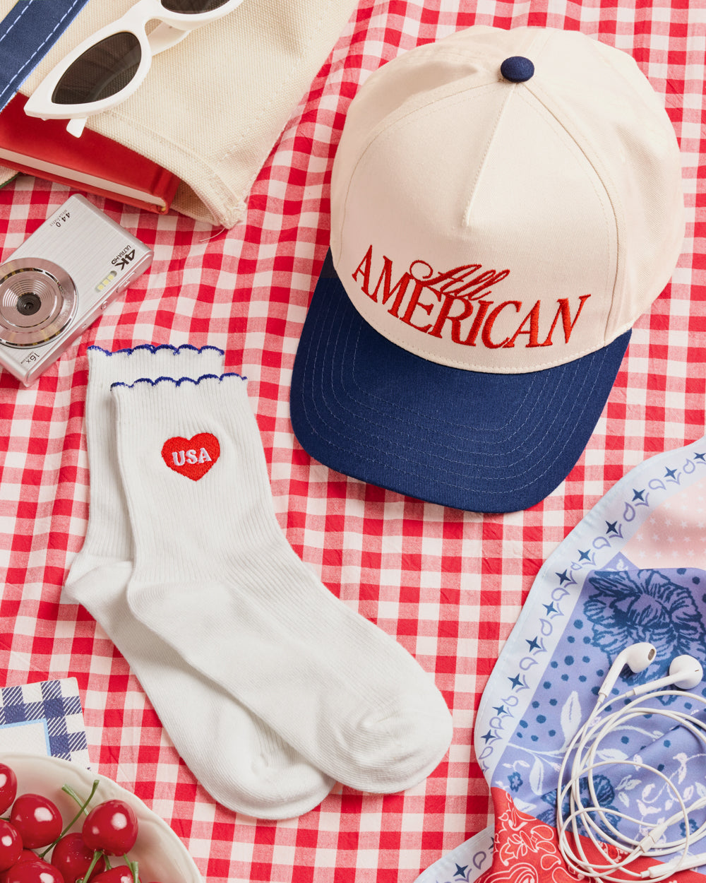 America 250 Socks - white crew socks