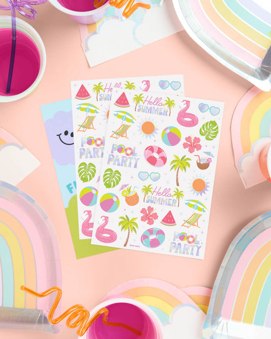 Pool Party Tats - 68 temporary tattoos