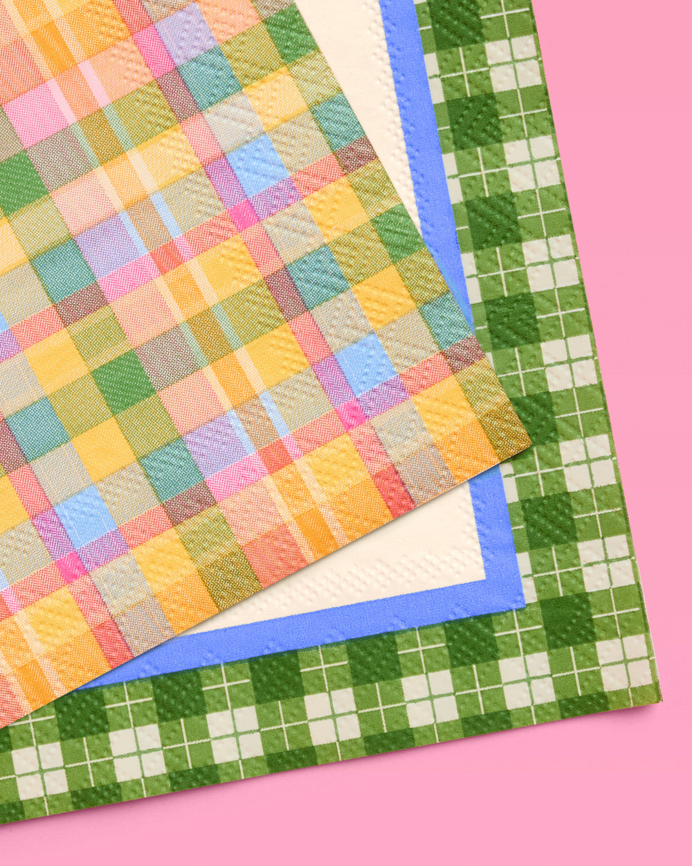 Summer Camp Napkins - 24 plaid paper napkins