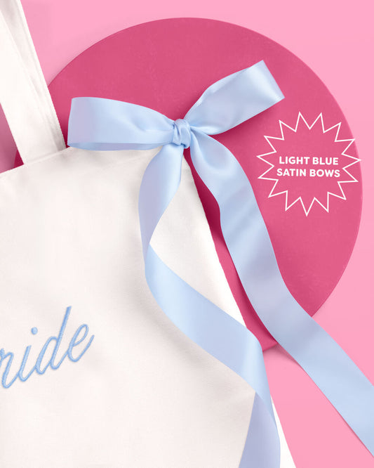 Tying the Knot Tote - embroidered canvas tote w. bows