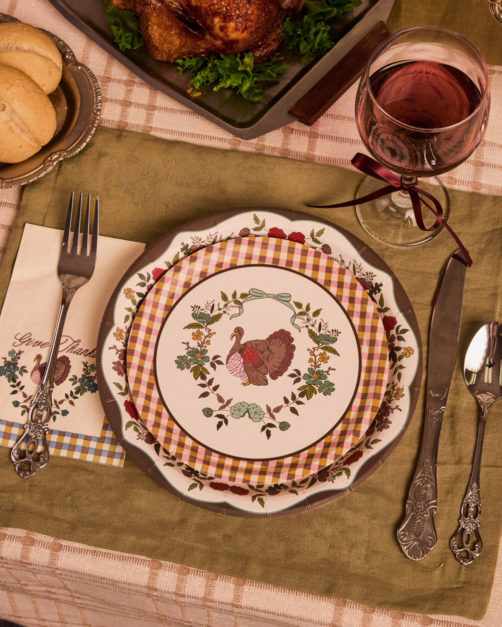 Thanksgiving Harvest Plates - 32 paper plates