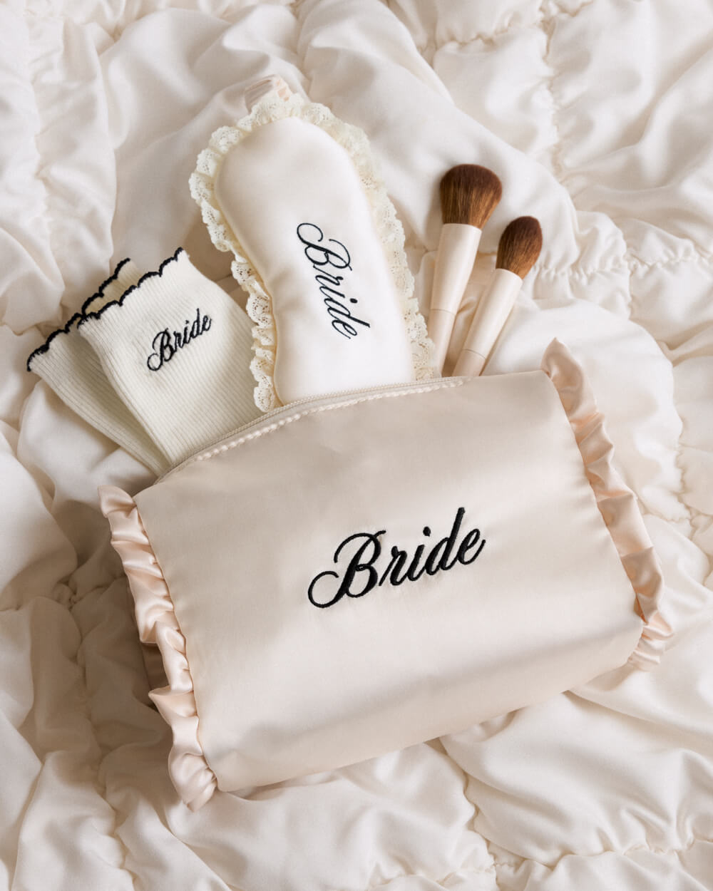 Bride Beauty Trio - bag, eye mask + socks