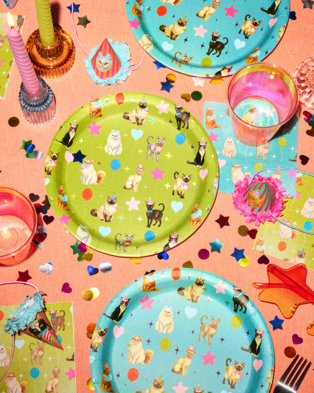 Cat Plates - 24 paper plates