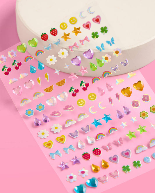 Rainbow Stick On Earrings - 65 sets, 130 pieces
