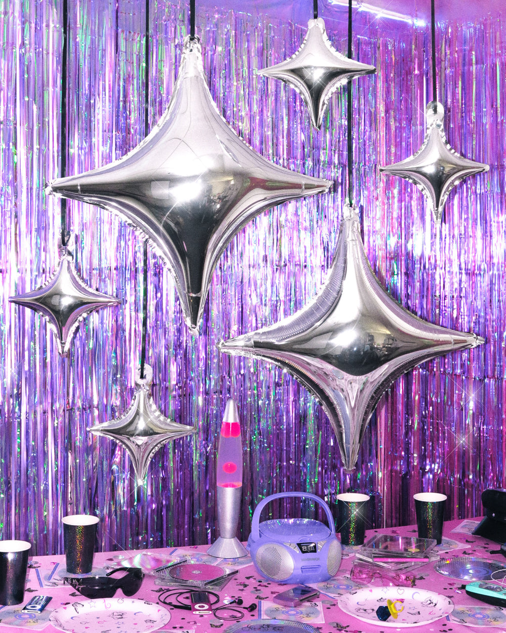 Sparkle Balloon - 6 pc silver foil set
