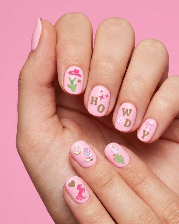 Cowgirl Nail Stickers - 616 adhesive nail stickers