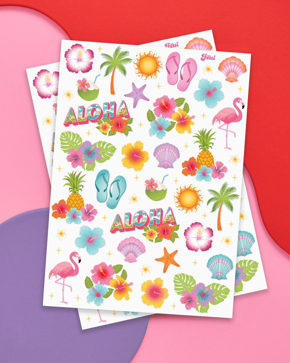 Tropical Glitter Tattoos - 2 temporary tattoo sheets