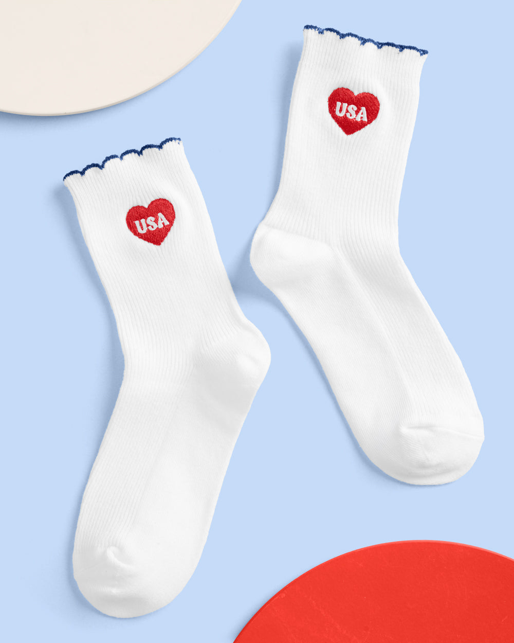 America 250 Socks - white crew socks