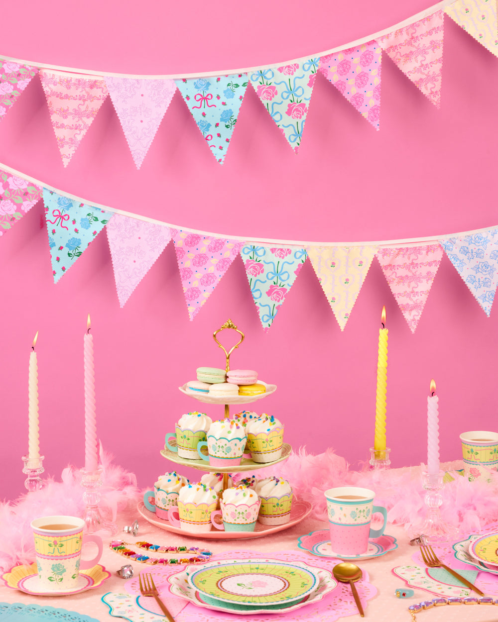 Tea Party Bunting Banner - pastel garland