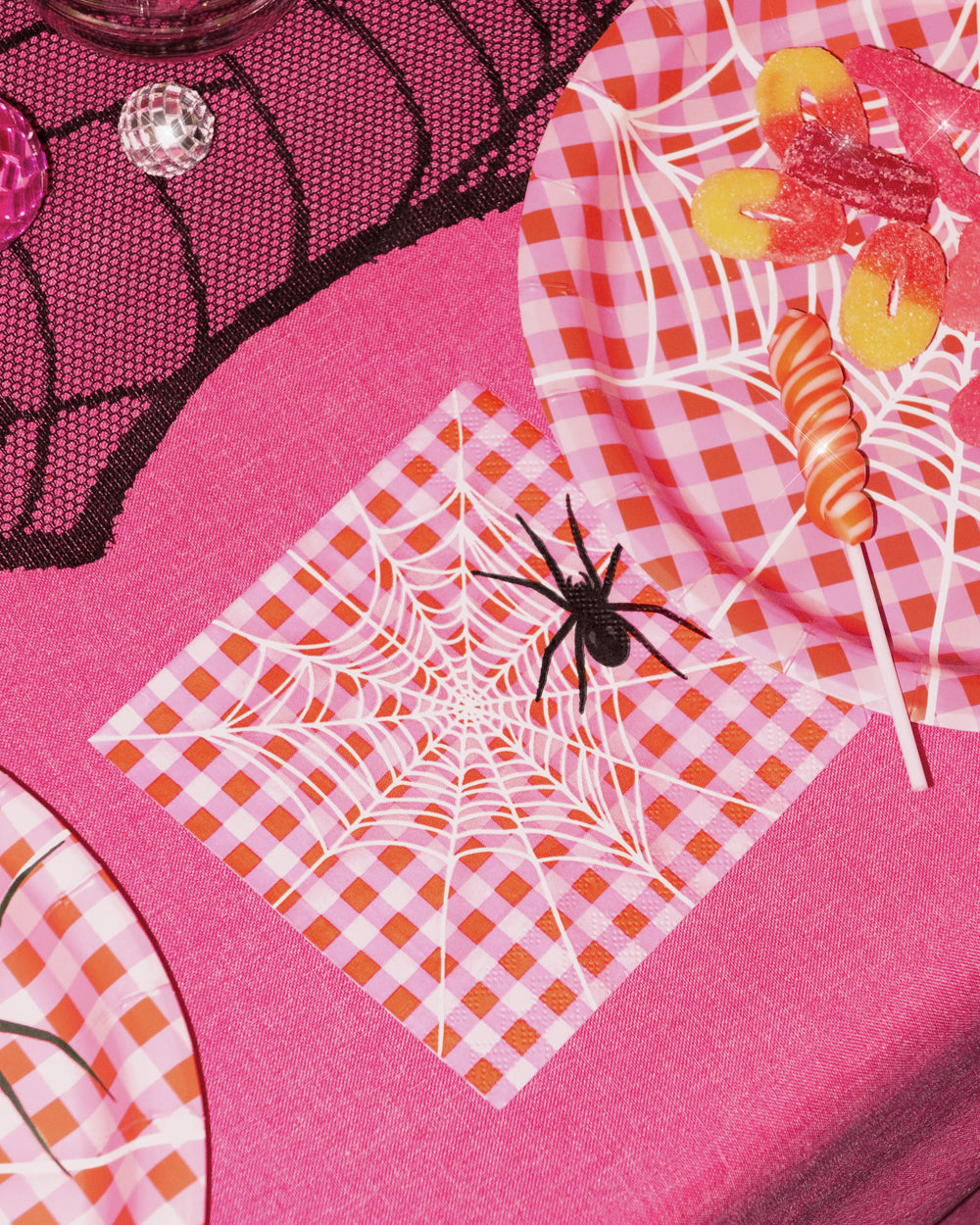 Pink Halloween Napkins - 25 cocktail napkins