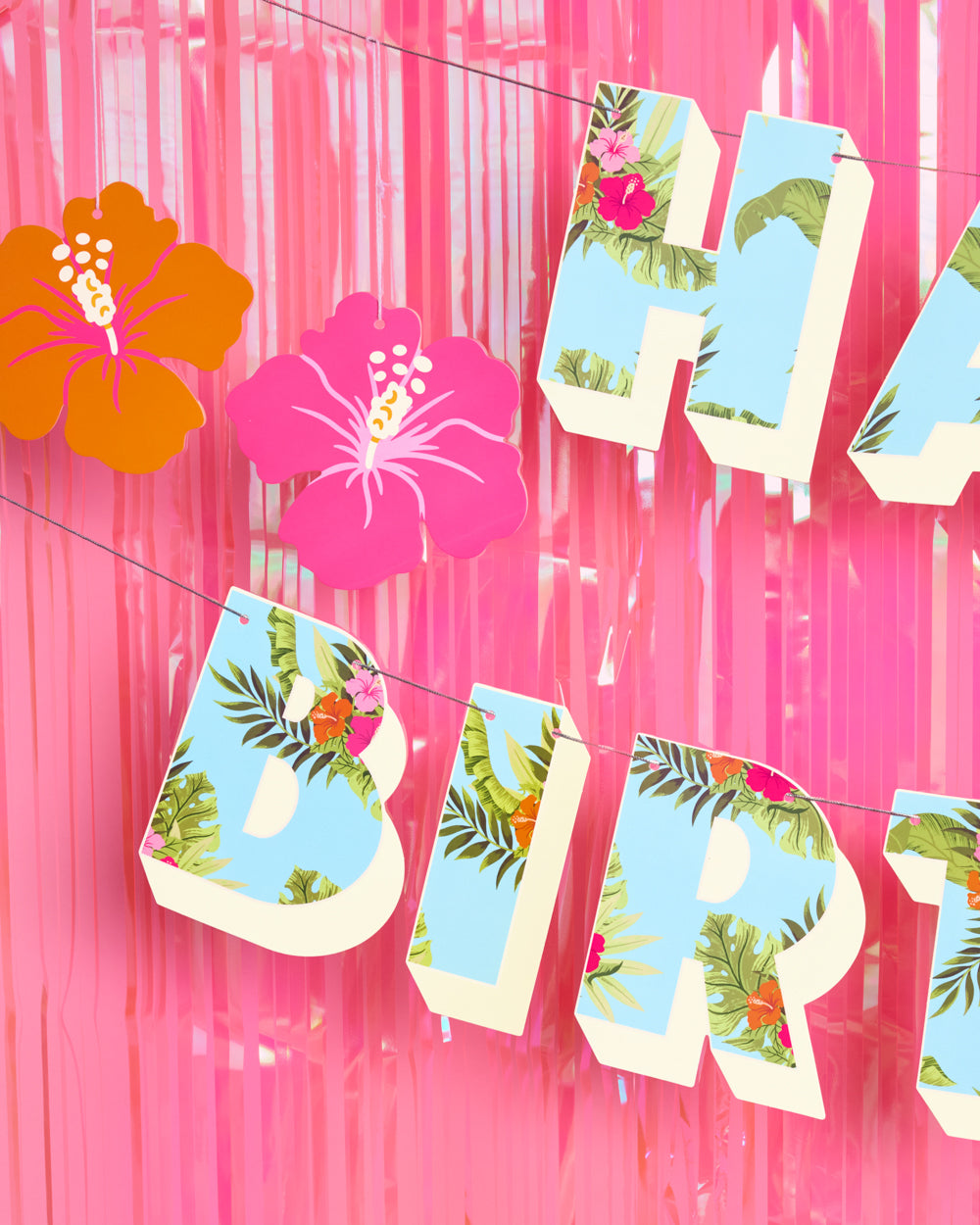 Aloha Birthday Banner - matte colorful banner