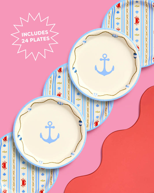 Nautical Plates - 24 paper plates