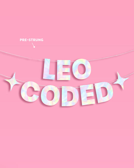 Leo Coded Banner - iridescent foil banner