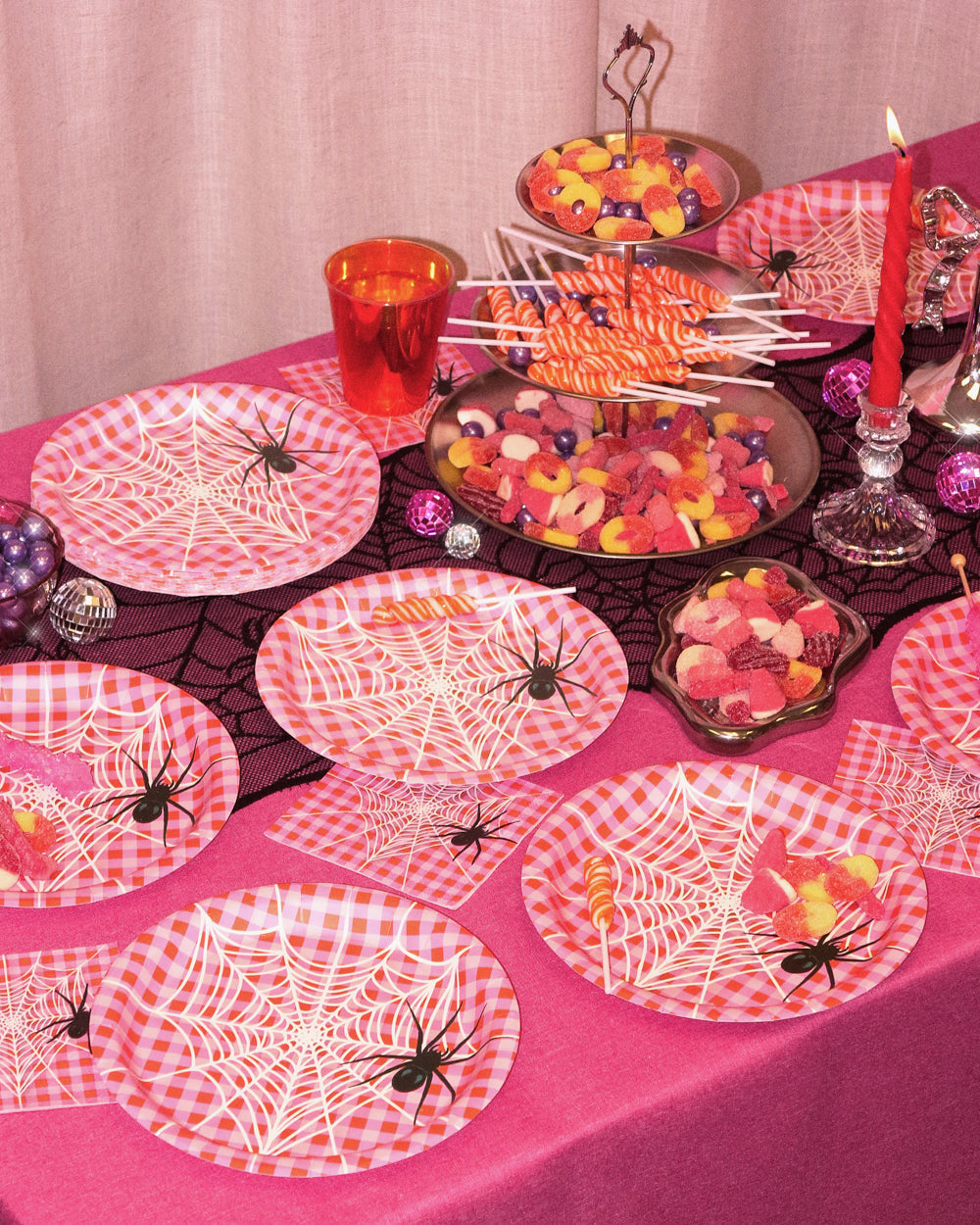 Pink Halloween Plates - 25 paper plates