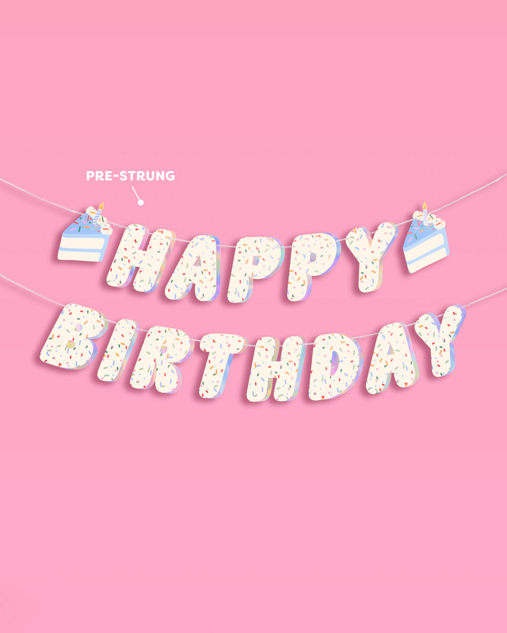 Bday Cake Banner - iridescent foil banner