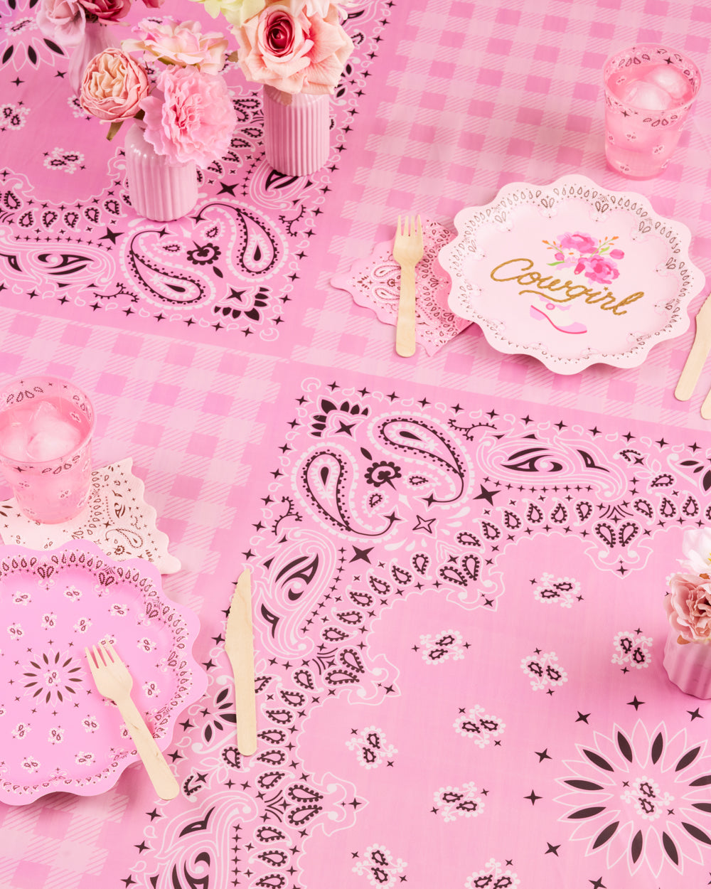 Cowgirl Tablecloth - washable tablecloth
